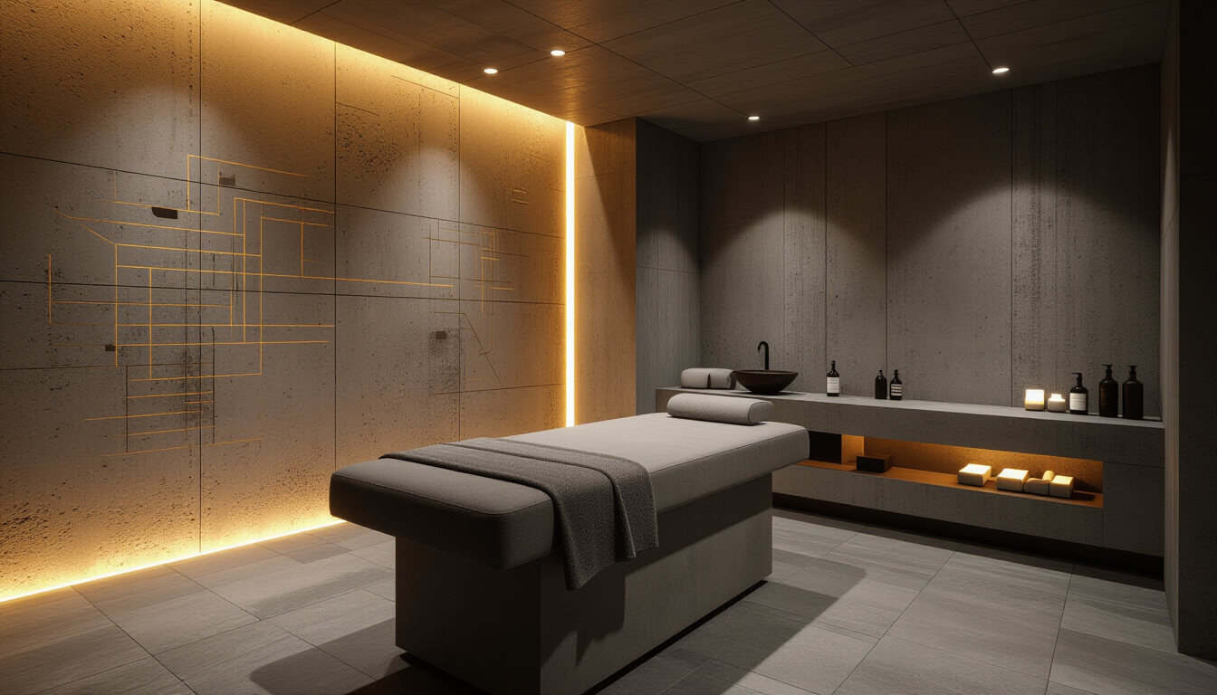 Luxury brutalist spa room